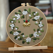 DIY Christmas Embroidery Kit for Adults & Beginners, 3D Knitting Wall Art Craft - All Materials Included