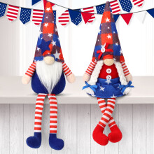 Ayieyill Patriotic Gnomes Home Decor Plush Red White Blue Polyester Decoration, Set of 2, 14.5inches