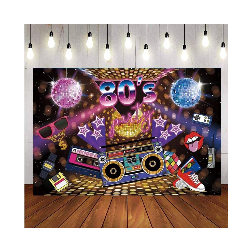 Back To 80S Backdrop Hip-Hop Disco Party Music Graffiti Background Photo Banner 9773935984639