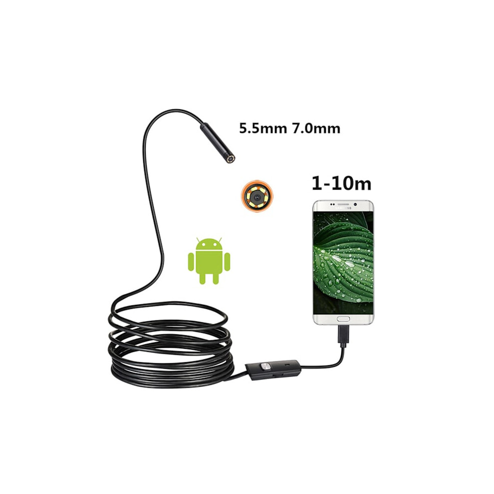7Mm 6 Led Endoscope Waterproof Borescope Inspection Camera 1.5M Black 9773935984561