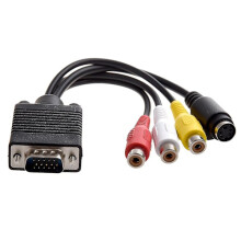VGA adapter to TV S-video RCA output cable for PC video