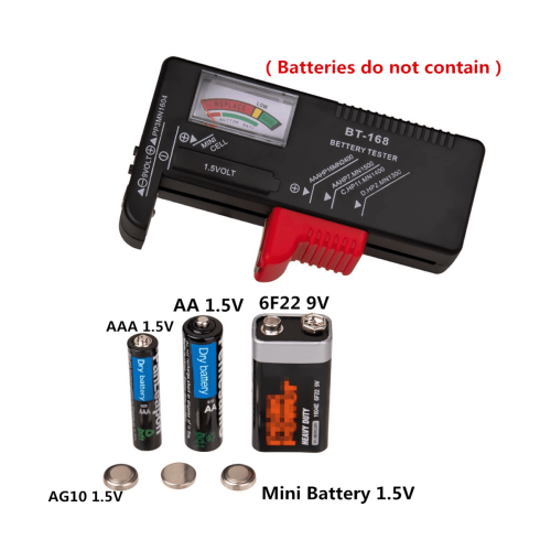 BT-168 AA/AAA/C/D/9V/1.5V Batteries Universal Button Cell Battery Colour Coded Meter Indicate Volt Tester Checker BT168 1