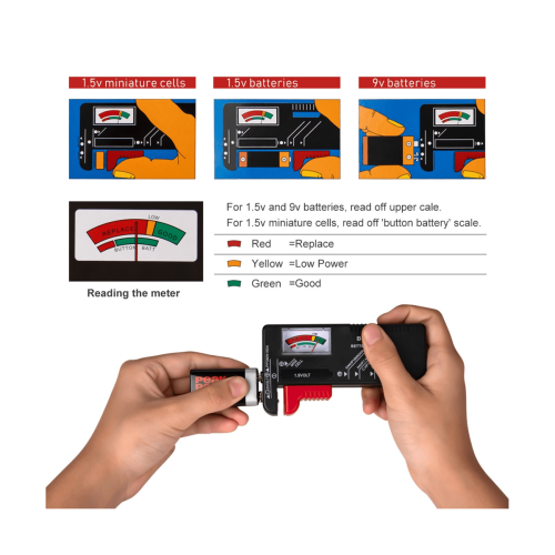 BT-168 AA/AAA/C/D/9V/1.5V Batteries Universal Button Cell Battery Colour Coded Meter Indicate Volt Tester Checker BT168 2
