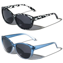 2 paires de lunettes de soleil de lecture d'extérieur pour femmes, à grossissement maximal - Verres teintés - Modèle léopard oversize Jackie O
