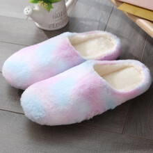 FAMTKT Women's Cotton Plush Warm Slippers, Soft Soled Indoor Home Shoes for Autumn and Winter, compatible with home decor