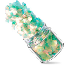 Nail Art Glitter Set Green and Peach Heart Shaped Sequins 12 Box PET for DIY Crafts and Festivals