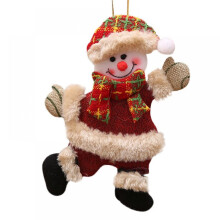 Lot de 1 peluche de Noël décorative (Père Noël, bonhomme de neige, renne, ours), compatible avec les pendentifs pour sapin.