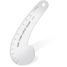 Règle courbe de forme variable 12 pouces en métal massif, pour la mesure des hanches françaises et la création de modèles de couture.