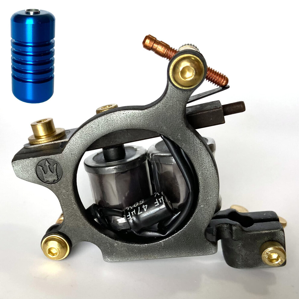 Professional Coil Tattoo Machine Cast Iron Frame 10 Wrap Coils for Precise Lining and Smooth Shading