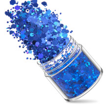 12 Boxes Royal Blue Hexagonal Nail Art Glitter Sequins Set for DIY Crafts and MultiSurface Decoration
