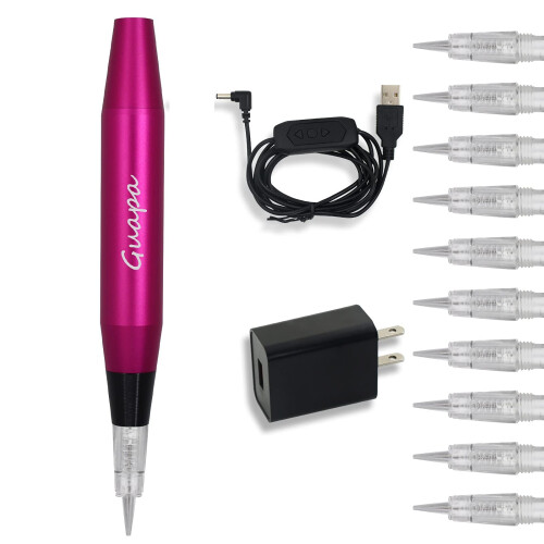Permanent Makeup Machine Kit with 10 Needles, 5 Speed Adjustable Pen for Eyebrows Lips Eyeliner 1