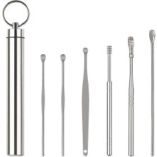 Earwax Removal Tool Kit Stainless Steel Spiral Ear Cleaner Set with Storage Box and Cleaning Brush