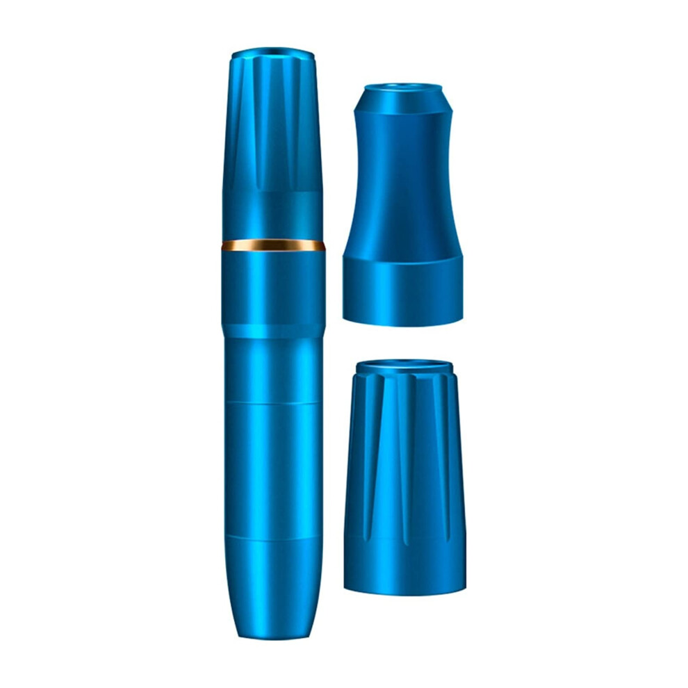 Blue Tattoo Pen Machine With Dual Needle Interfaces For Eyebrows And Body Art, Adjustable Depth,