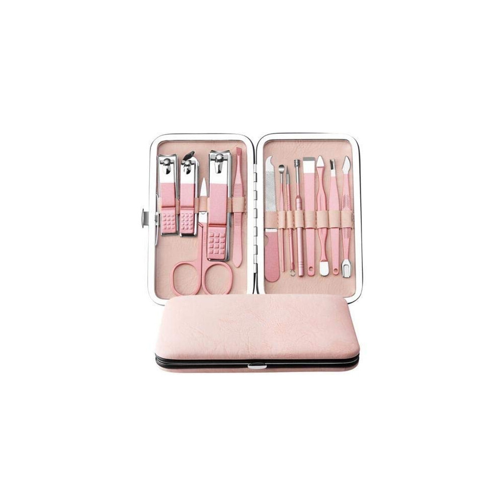Professional Manicure Pedicure Set with Ergonomic Grip, RustResistant Steel Tools, 15Pcs Travel Case
