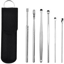 Earwax Removal Tool Kit with Stainless Steel Spiral Tips, MultiHead Design and Storage Box