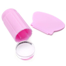 Clear Silicone Nail Stamper with Scraper for Precise French Tip Nail Art Designs