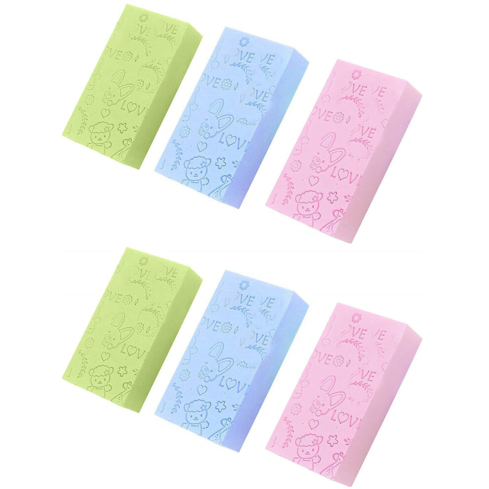 Bath Sponge Set  Soft PVA Body Exfoliating Sponges for Gentle Daily Exfoliation, 6pcs Random Colors