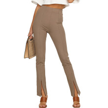 Pantaloni da ufficio casual da donna a vita alta, eleganti, elasticizzati, vestibilità slim, tessuto antipiega, look classico, 4 tasche, per l'uso