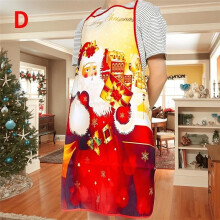 Weihnachtsschürze mit Weihnachtsmannmotiv – Festliche Küchen- und Backschürze aus Polyester, ideal zum Kochen und Putzen, als Partydekoration