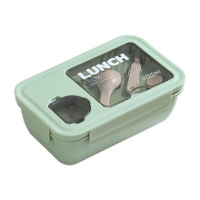 Lunchbox aus Kunststoff, 1100 ml, hält frisch und ist mikrowellengeeignet, versiegelte Thermoisolierungs-Bento-Box mit Geschirr, Geschenkidee für