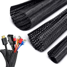 3M flexibilní kabelová bužírka Φ12-20 mm, nastavitelná opletená drážkovaná krytka pro správu kabelů, kompatibilní s