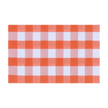 Hot Sale! Håndvevd oransje rutete bomullsmatte til utendørs bruk, kompatibel med høstdørmattedekor, lagdelt dørmatte til inngangsdør, veranda,