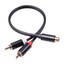 RCA-kabel 2RCA-hane till 1RCA-hona-adapter Ljudkabel Aux-kabel