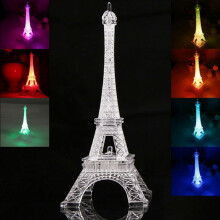 Abajur de mesa Paris para sala de estar, luz noturna LED de acrílico com mudança de cor, decoração da Torre Eiffel, compatível com quarto