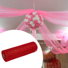 Tachiuwa Mesh Ribbon Mesh Roll Crafts Decoration, Kransefremstillingsforsyninger, 10 Inch x 30 Feet Hver Rulle til Sløjfer Fødselsdag Julekrans Rød