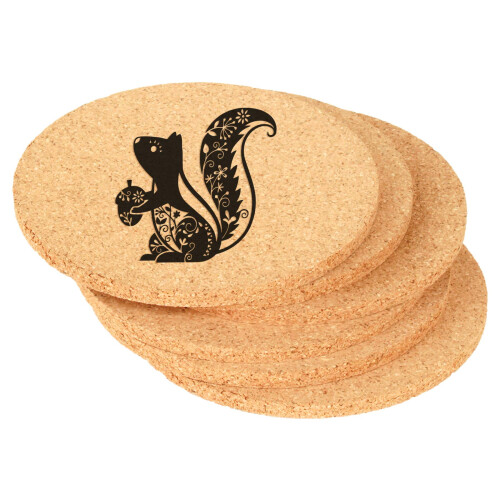 korkkijuomalaastarin setti Fancy Squirrel (pyöreä)