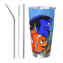 Alla ricerca di Nemo, bicchiere termico da 20 once, tazza da viaggio per caffè in acciaio inossidabile con isolamento sottovuoto, tazza termica da