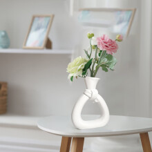 Fankiway Ornamenti per vasi in bianco e nero, decorazione per soggiorno, scrivania, veranda, inserti floreali in resina, vasi da fiori, prodotto per