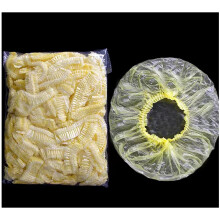 10pcs Waterproof Shower Caps with Elastic Band for Bath Spa Hotel Hair Protection  Yellow