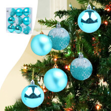 Gnobogi 9 Stück 6 cm große, bruchsichere Weihnachtskugeln aus Kunststoff, geeignet für Weihnachtsbäume, Hochzeiten, Partys und Heimdekoration