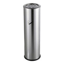 Outdoor Stainless Steel Ashtray with Heavy Base for Smoking Areas 71cm Tall Cylindrical Bin