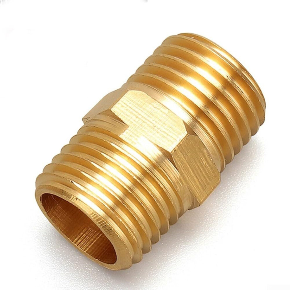 1/4 Inch Brass Pipe Fitting Male To Male Hex Nipple Air Compressor Connector Quick Connect 9044945032789