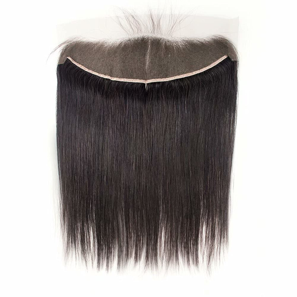 Unisex Black Hd Lace Frontal Wig Brazilian Virgin Human Hair 13X4 Invisible Hairline 20 Inch Natural