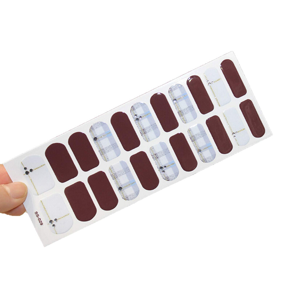 Nail Stickers Full Coverage Waterproof SelfAdhesive Nail Art Decals with Shiny Finish