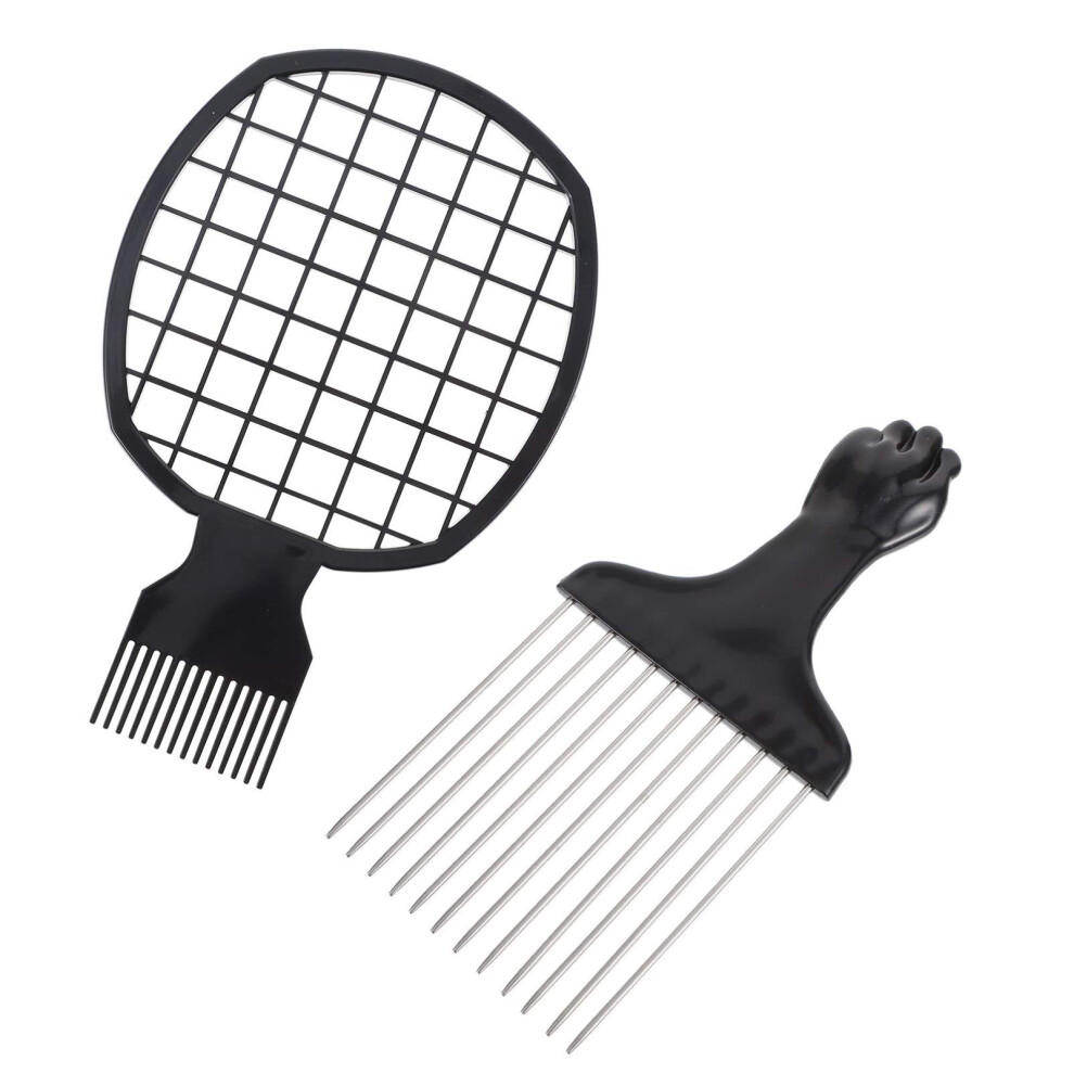 Unisex Afro Hair Pick Comb And Wide Tooth Detangling Comb Set For Gentle Curl Styling And Textured Hair