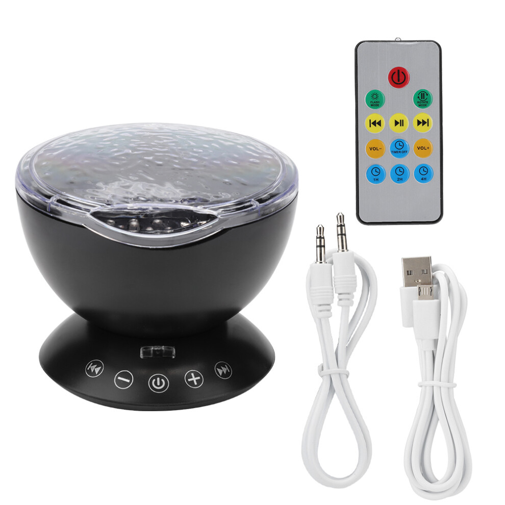 Built In Stereo Speakers Ocean Wave Projector Led Night Relaxing Bedtime Effect Remote Controllable Romantic Color Changing Underwater Oasis Light 9138057554526
