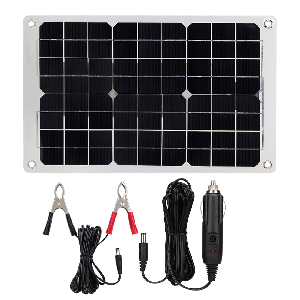 Energy-Saving Solar Charger Kit, Monocrystalline Silicon Portable Solar Panel With High Conversion Rate 18V 20W Output For Outdoor Activities, Camping 9176269397401