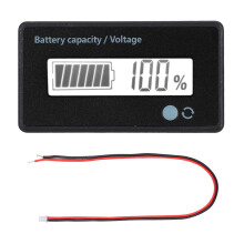 Voltmeter met heldere achtergrondverlichting, hoogwaardige batterijstatusmonitor voor diverse batterijtypen.