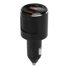 Chargeur de voiture double USB avec surveillance intelligente de la tension, adaptateur de charge rapide 65 W avec transmetteur FM et affichage
