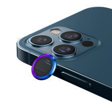 Aluminum Alloy Lens Protector for iPhone Tempered Glass Protector, Full Coverage Camera Screen Protector with Bubble Free Installation and RGB Backlig