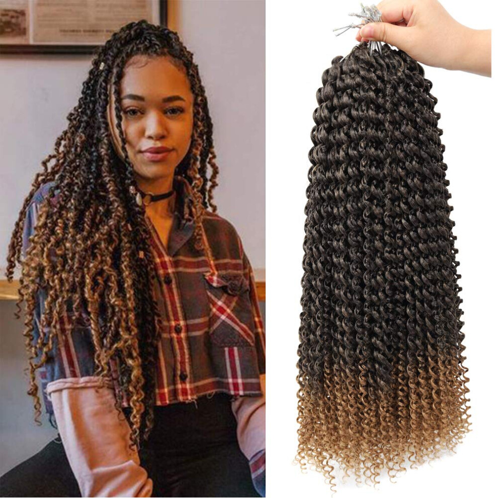 Unisex Black Passion Twist Crochet Hair Extensions 18 Inch Bohemian Water Wave Braids For Women 1B/27