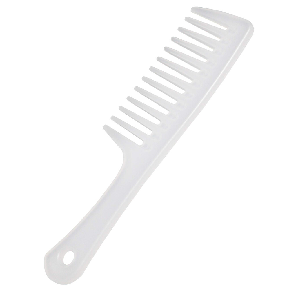 Wide Tooth Comb Detangling Hair Brush for Wet and Dry Curly Thick Hair with Ergonomic Paddle Design White