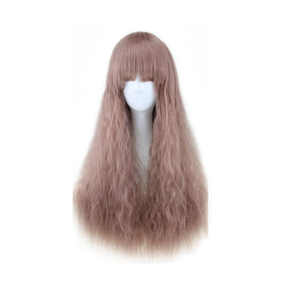 Unisex Purple Long Curly Anime Wig 65Cm Heat Resistant Vivid Taro For Cosplay Party Women