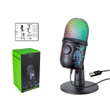 TITOUMI Gaming Microphone, USB Mic with RGB Led Light, Mute, Noise Reduction, Volume Gain