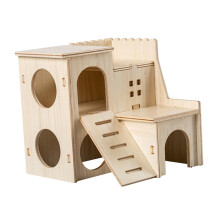 Tooyful Hamster Houten Huis Hamster Schuilplaats Hut Verstopplek Schuilplaats Benodigdheden Houten Speelgoedkooi Accessoires voor Lemmingen Hamster