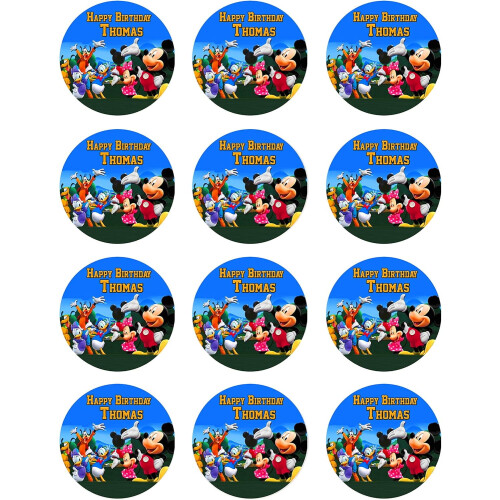 Klubbhus (nr. 4) - Spiselige cupcake-topper - 5 cm cupcake (12 stk./ark)
